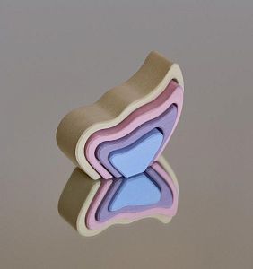 Деревянная пирамидка Радуга грез "Крыло бабочки", дуги, пастельная